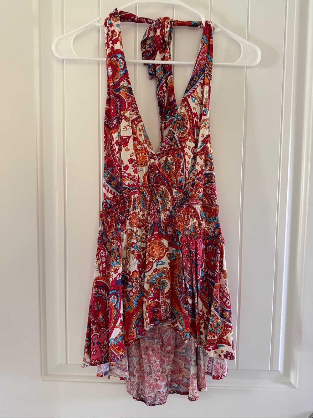Cupshe Multicolor Paisley Halter Tank Top - Red, Blue, Orange, White